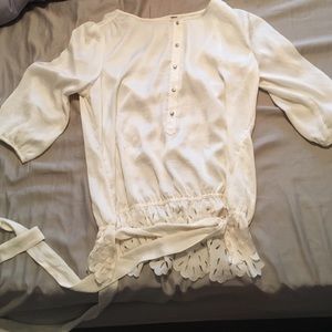 NY&C Brand 3-Quarter sleeve Cream Top MEDIUM