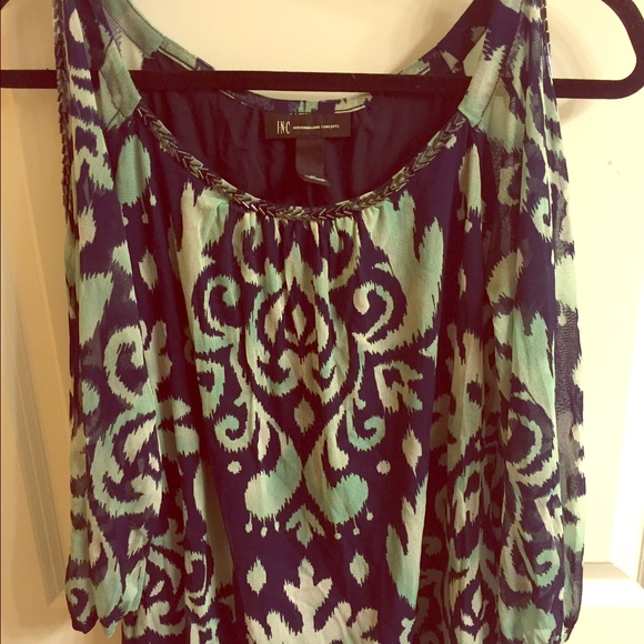 INC Floral Open Shoulder Blouse