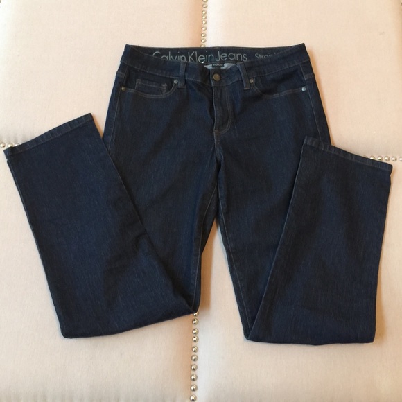 Calvin Klein straight jeans. Dark wash