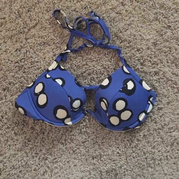 Victoria's Secret blue & black bikini top/ bottom - Picture 1 of 4