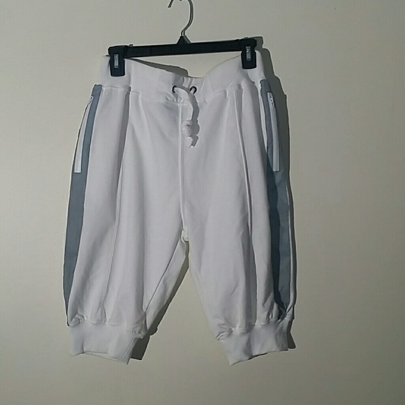 Men's White Jogger Shorts