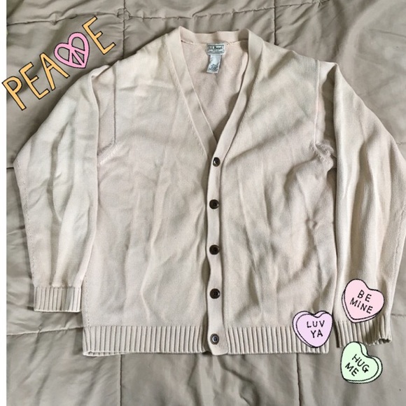 L.L. Bean Cream Cardigan L