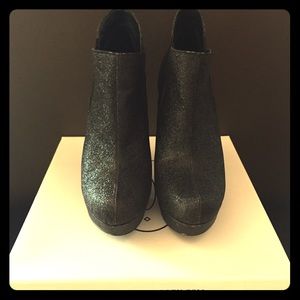 Steve Madden P-Raven Black Glitter stiletto boot