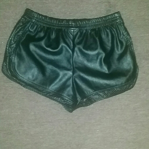 Leather shorts