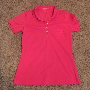 Pink Nike Dri-fit golf shirt