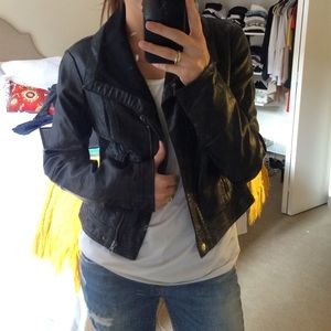Faux leather biker jacket
