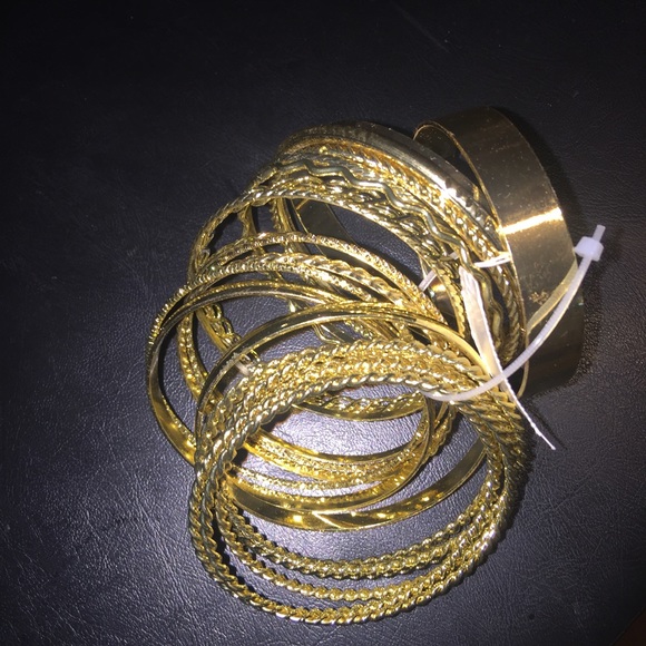 20 Gold Bangles - Picture 2 of 2