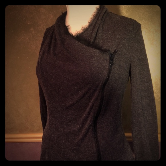 Vera Wang Motorcycle sweater cardigan zip  up top