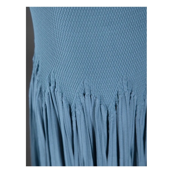 Alaia Blue Sleeveless V-Neck Dress - Picture 3 of 3