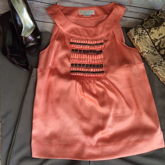 MICHAEL Michael Kors Tops - Michael Kors coral halter top ✨Host Pick✨