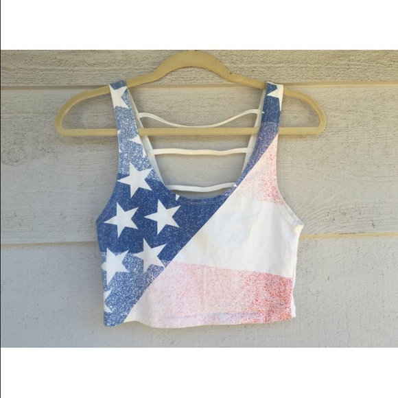 Urban Outfitters Tops - BDG American flag crop top