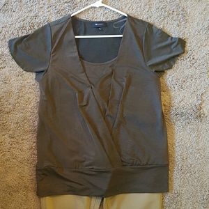 *must go* NWT AB Studio olive faux wrap top