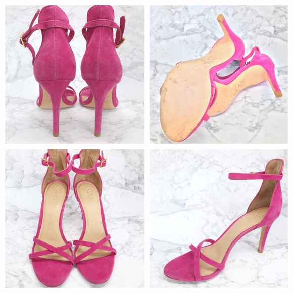 ✨SOLD✨ new | Joie Fuchsia Pink Suede Strappy Heels - Picture 3 of 4