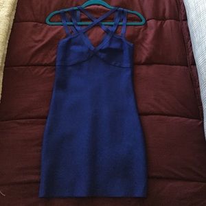 Dark blue bebe bodycon dress