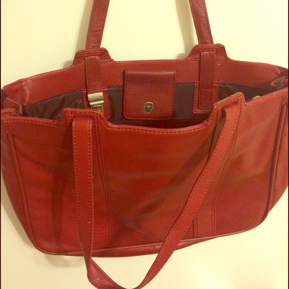 Ghepard Italian red leather briefcase purse