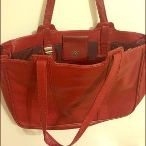 Ghepard Italian red leather briefcase purse