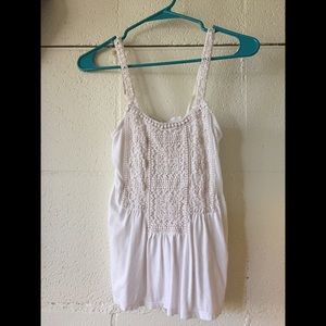 Embroidered Tank with Cut-Out Back