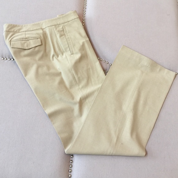 Beige flat front trousers by nautica.