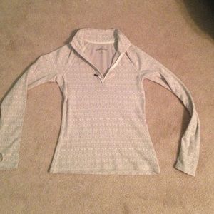 grey patterned half zip sweatshirt