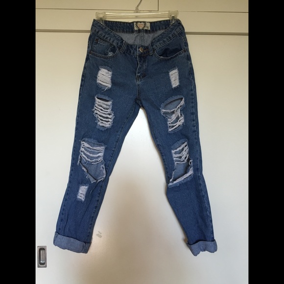 Cuffed Boyfriend Jeans - Picture 1 of 3