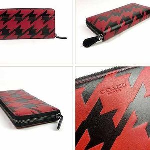 Coach meets Rock leather houndstooth wallet