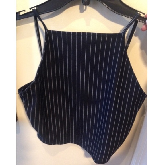 Zara black & white striped crop top