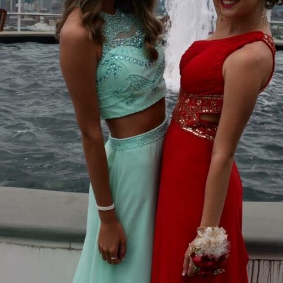 Light/minty green prom dress size small