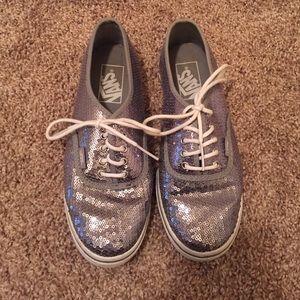 Silver sequin VANS