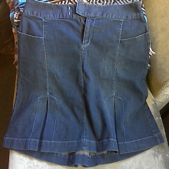 Lane Bryant Size 18 Dark Blue Denim Jean Skirt