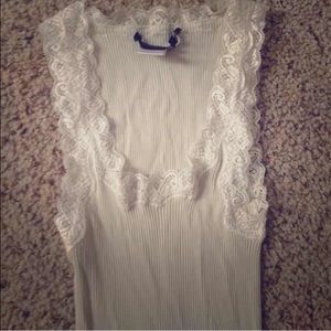 BCBG lace silk ribbed tank top blouse