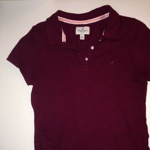 American Eagle Woman's Maroon Polo Size M