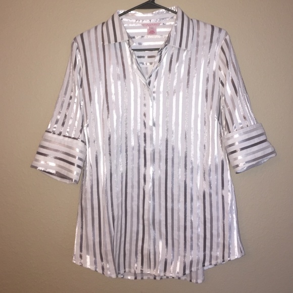 Pink Tartan Silver Stripe French Cuffs 10