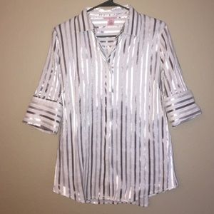 Pink Tartan Silver Stripe French Cuffs 10