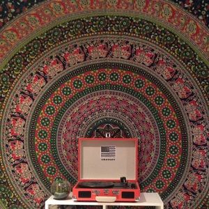 Orange Crosley Record Player