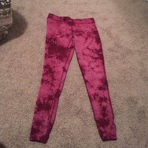 Burgundy Tie Dye Leggings