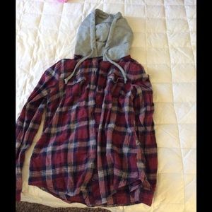 Flannel with hoodie