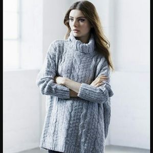 Six Crisp Days Turtleneck Cable Knit Sweater