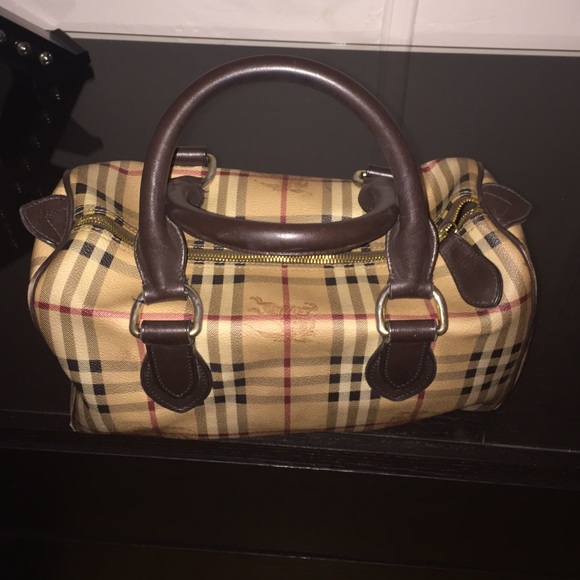 Authentic Burberry Canvas Bowling Bag - Picture 3 of 4