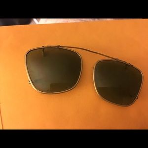 Antique  Poloroid Clip On Sunglasses. Gold Frames.