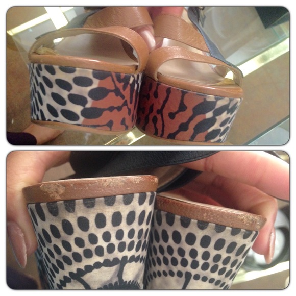 Rachel Roy Tribal Print Wedge Platform Sandals 8.5 - Picture 2 of 4