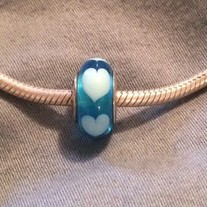 Blue Heart Murano Glass Pandora Charm