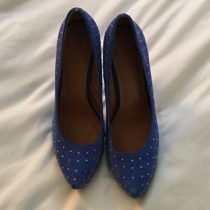 Blue studded heels