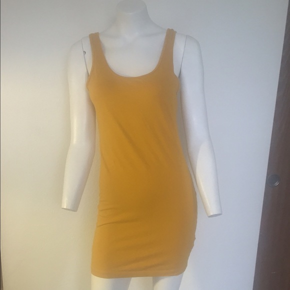 Mustard orange jersey dress