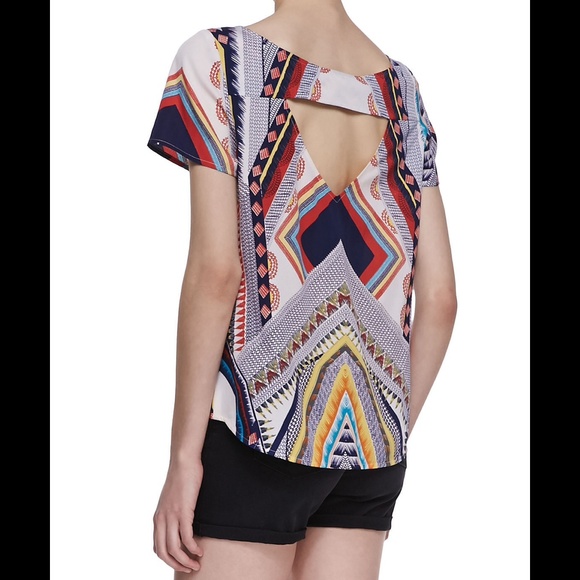 cooper & ella Tops - Cooper & Ella cutout back print top blouse