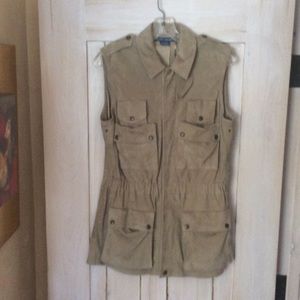RALPH LAUREN UNLINED SUEDE VEST