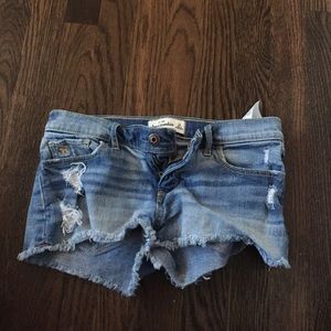 Medium wash Abercrombie jean shorts