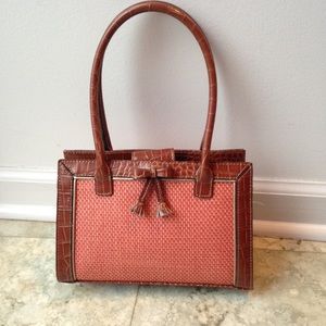 Liz Claiborne straw and crocodile purse
