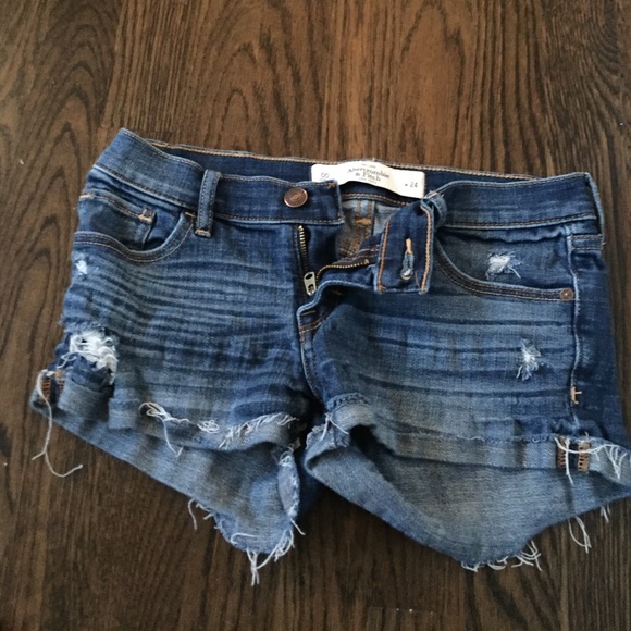 Darker wash jean shorts