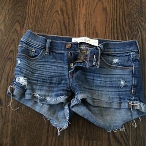 Darker wash jean shorts