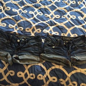 Two American eagle denim shorts